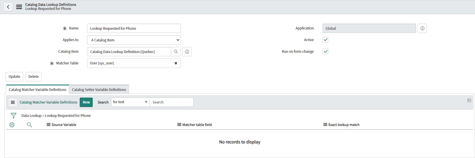 Catalog Data Lookup Definition on any table, elimi... ServiceNow